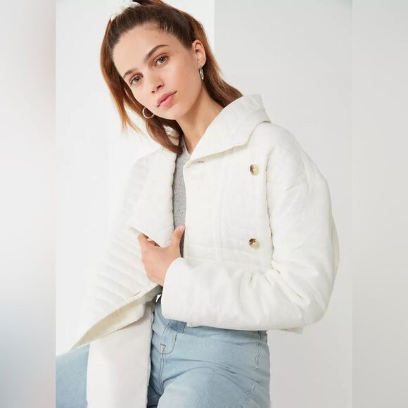 UO Quilted Canvas Cropped Jacket Cloud Puffy Comfy - Picture 4 of 7